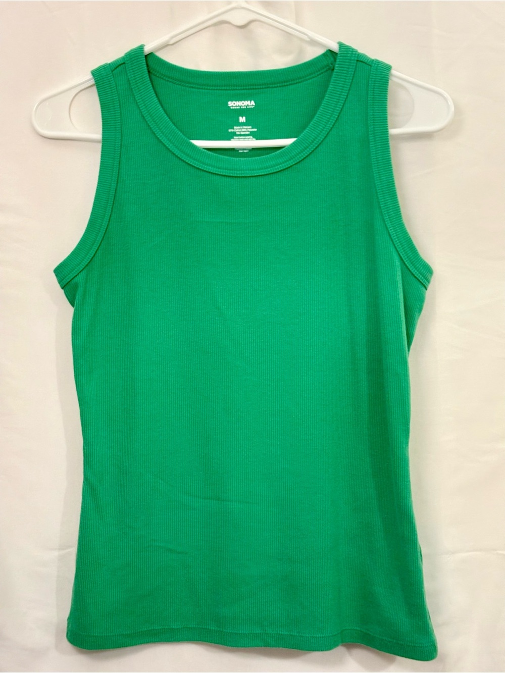 Sonoma Bright Green Ribbed Tank Top